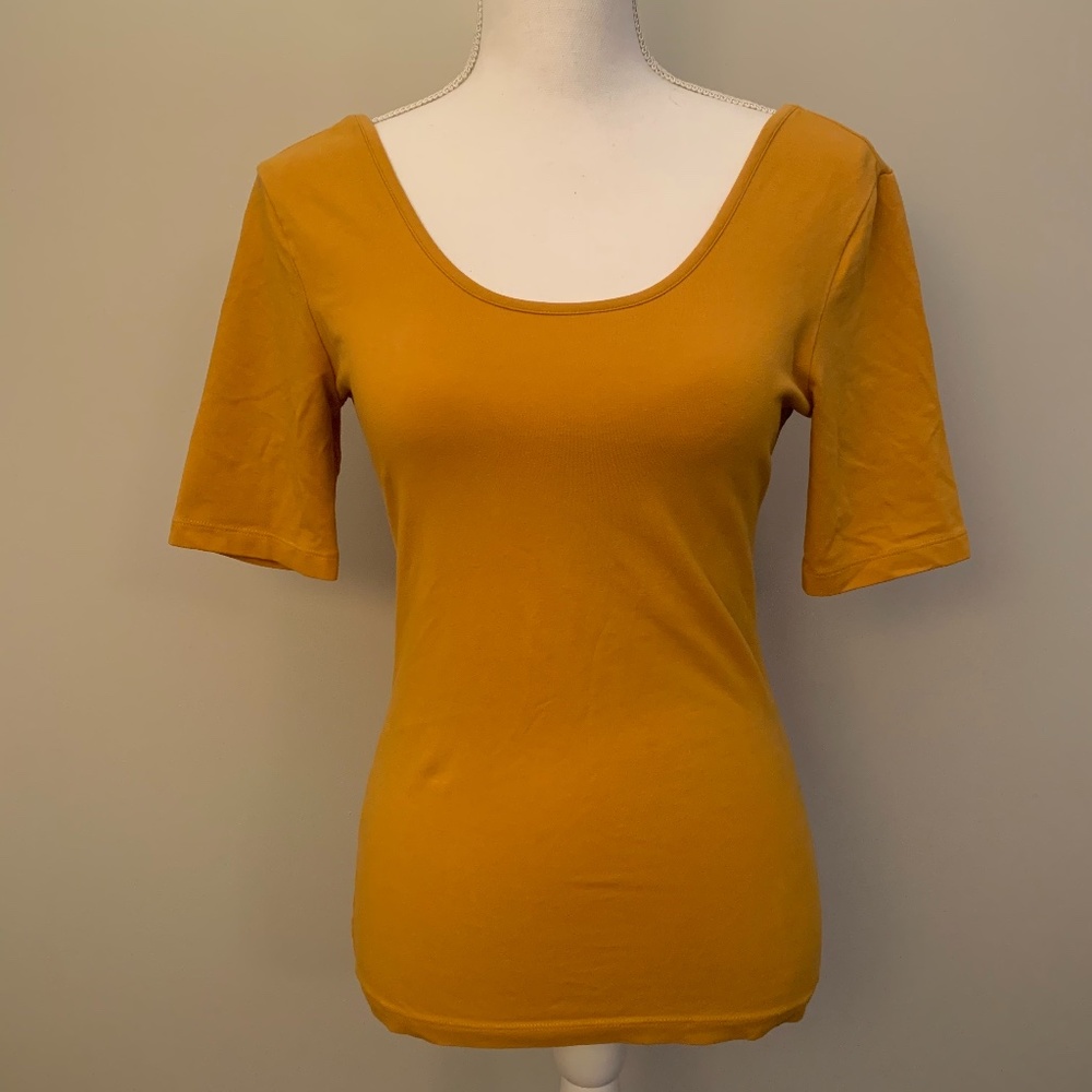 H&M MUSTARD BODYCON TOP